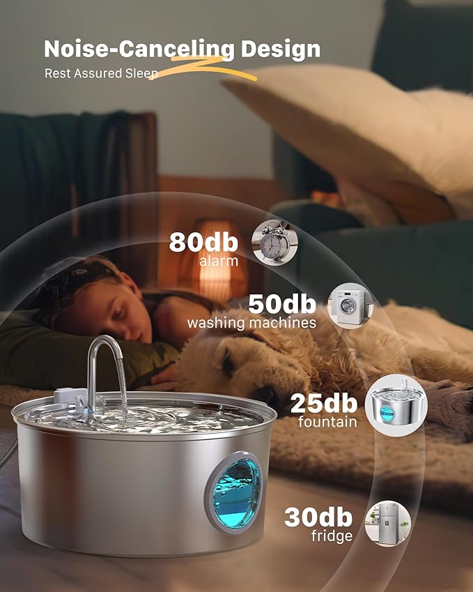 Pet Water Fountain for Large Dogs: Metal Dog Water Fountain