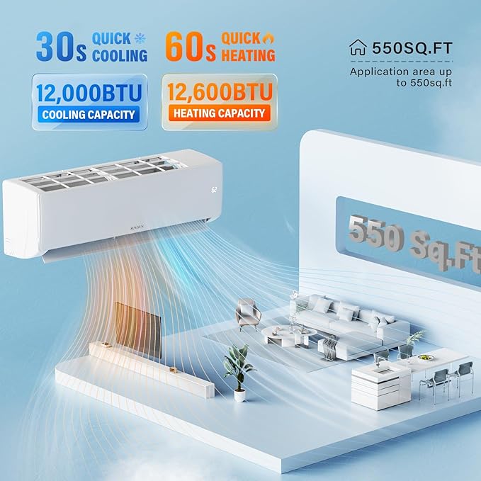 ROVSUN 12000 BTU Wifi Enabled Mini Split Air Conditioner & Heater