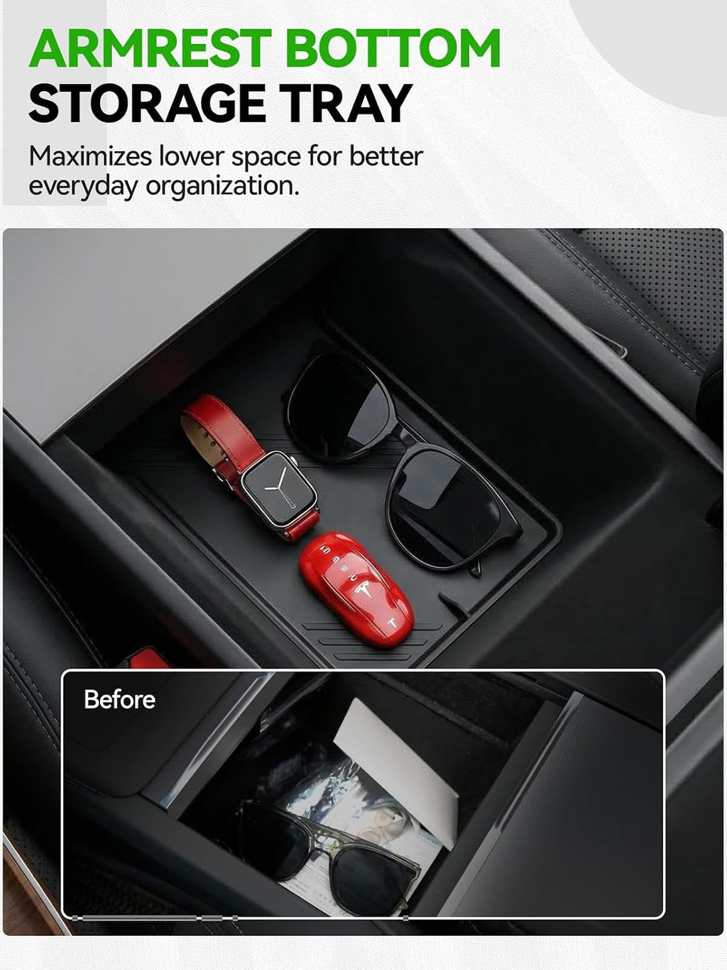 Center Console Organizer for 2024-2026 Tesla Model 3 Highland