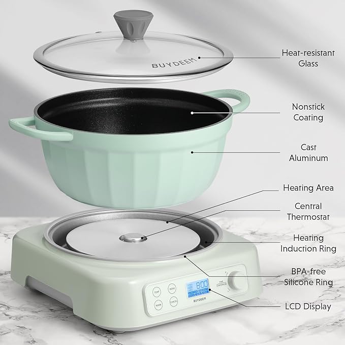 BUYDEEM 5-in-1 Slow Cooker 4.7QT