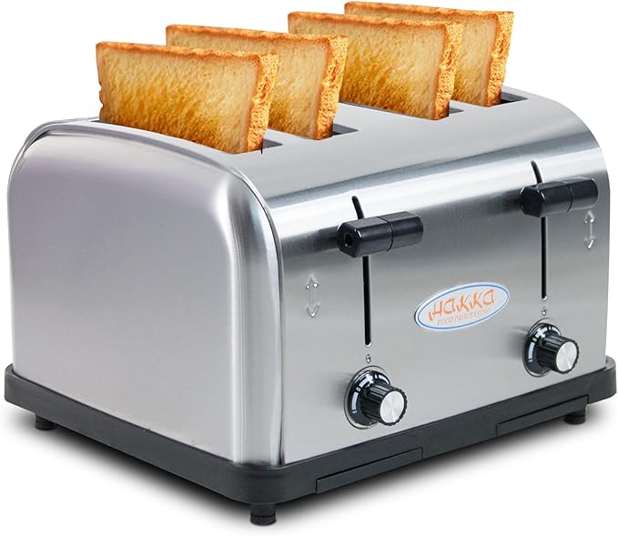 Hakka Toaster 4 Slice, Heavy-Duty Stainless Steel Toasters Commercial Toaster