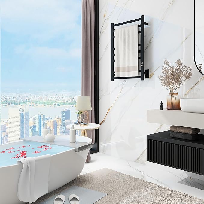 8-Bar Electric Heated Towel Warmer, Fast Heating