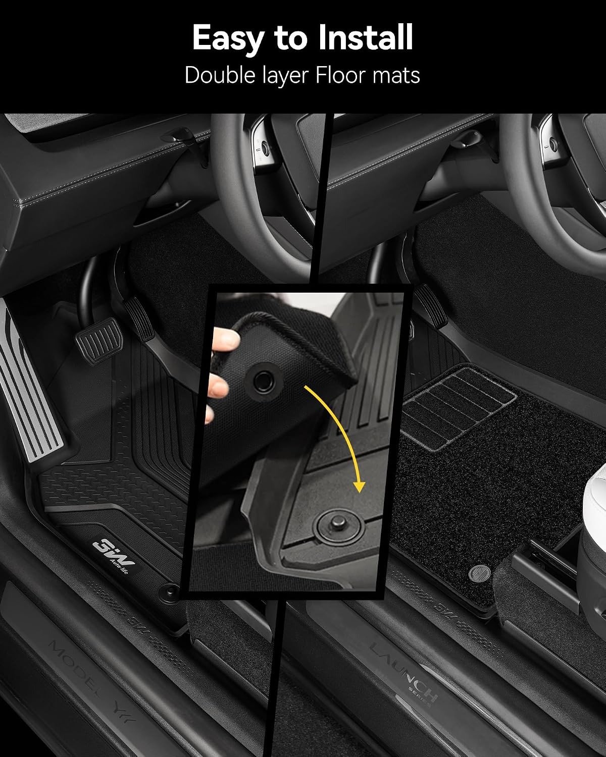 3W Tesla Model Y Juniper 5 Seat 2025-2027 10PCS Floor Mats Not for Standard
