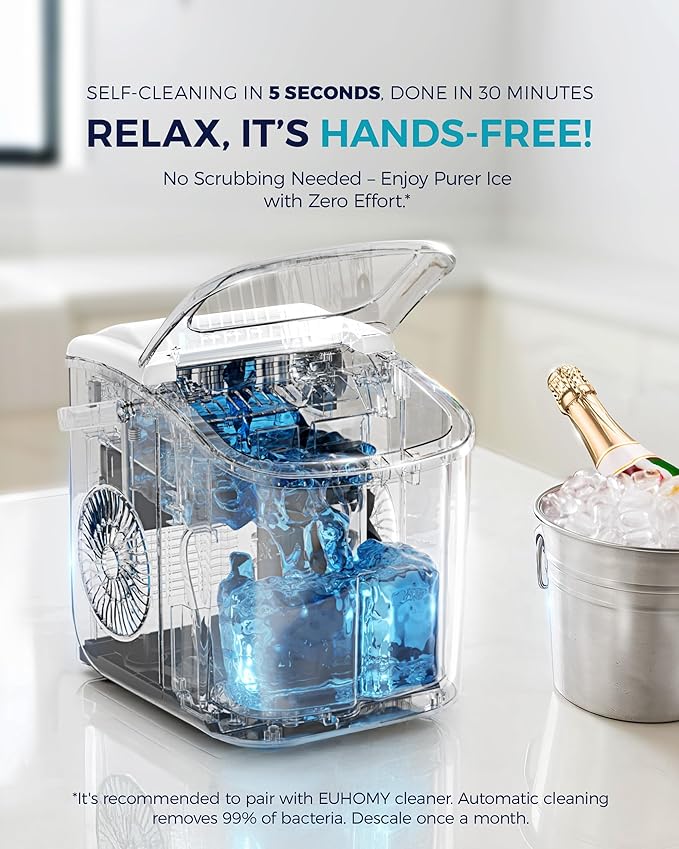 EUHOMY Countertop Ice Maker Machine