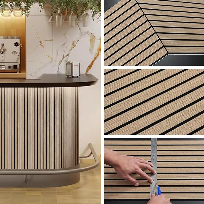 ARMURO Acoustic Wood Wall Panels, 94.5" Extra-Long Easy Peel & Stick Panels (2 PCS)