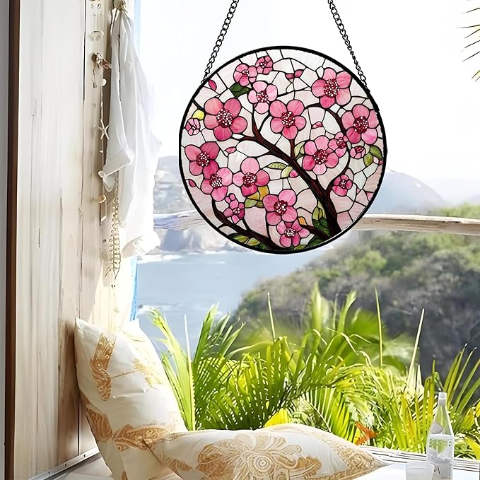 CRISGIF Stained Glass Window Hanging