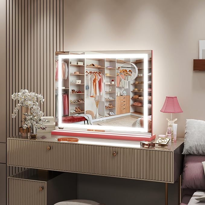 FENNIO Vanity Mirror with Lights 23"x18", Lighted Makeup Mirror, Large Vanity