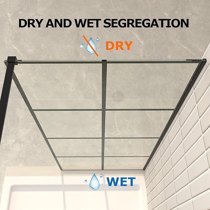 Mainzel 24" W x 76" H Fixed Shower Glass Panel, Frameless 3/8" ANSl Tempered