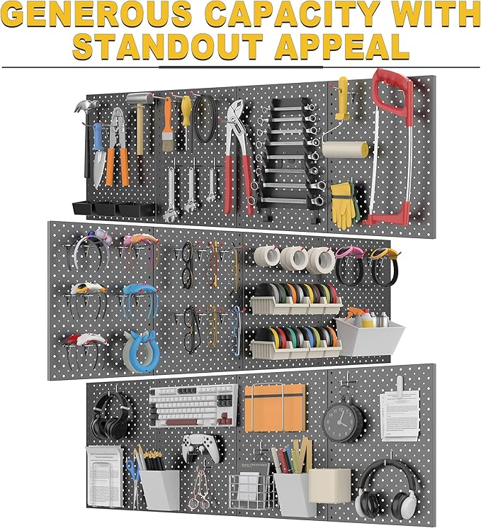 Ultrawall Metal Pegboard Panels, Pegboard Wall Organizer, Garage Tool Storage