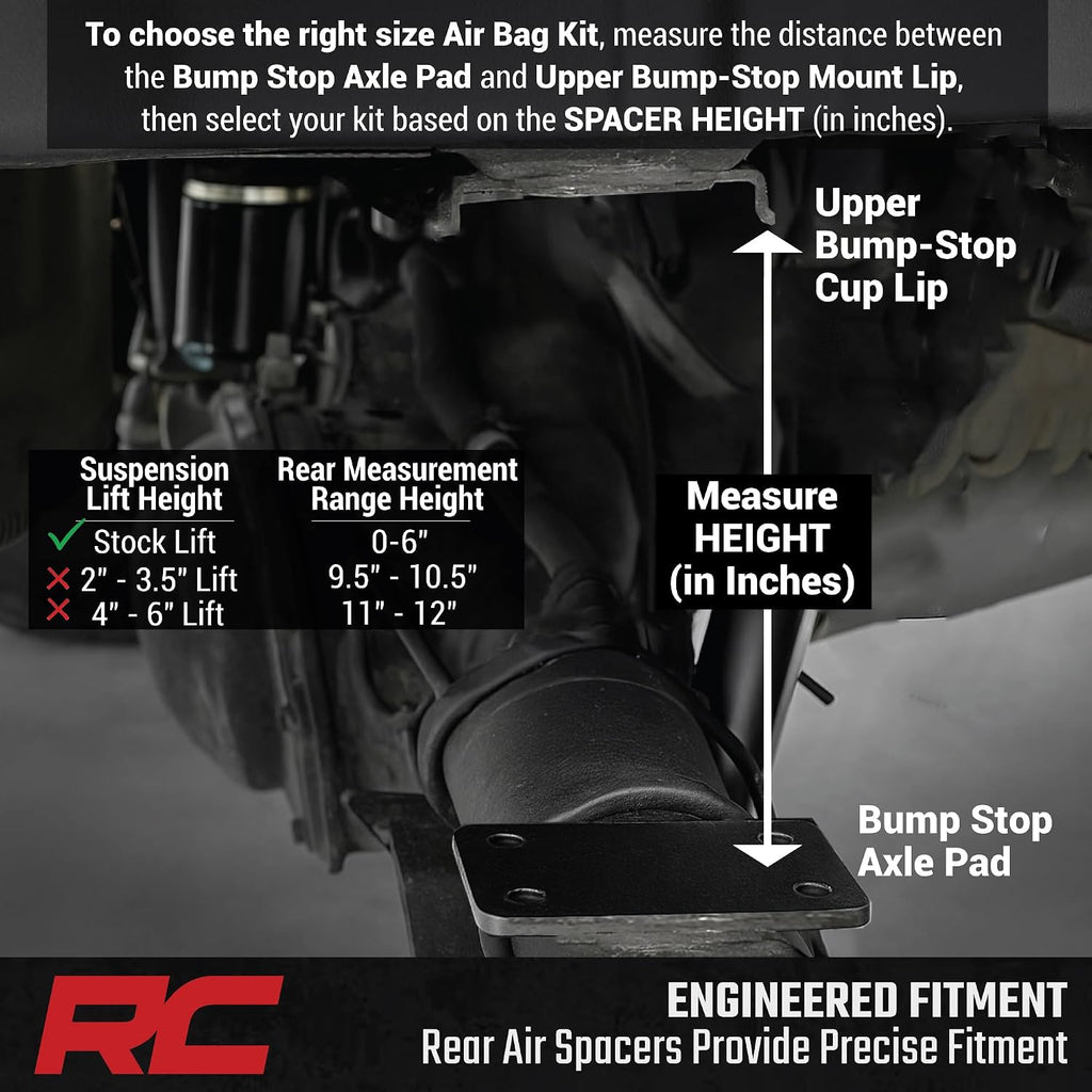 rough country air bags suspension kit for chevy, side view