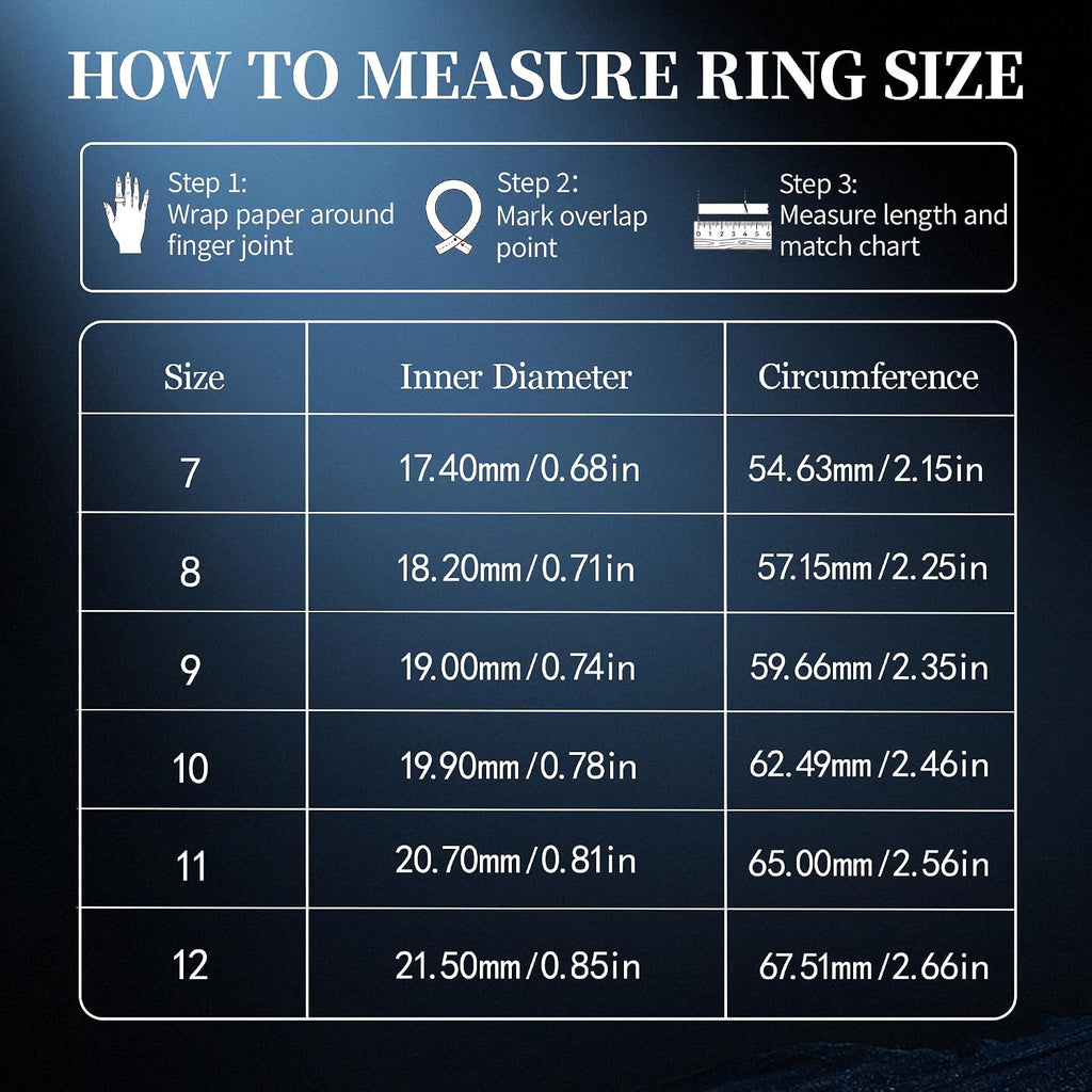 smart ring for women men, all-new matte scratch-resistant showing dimensions