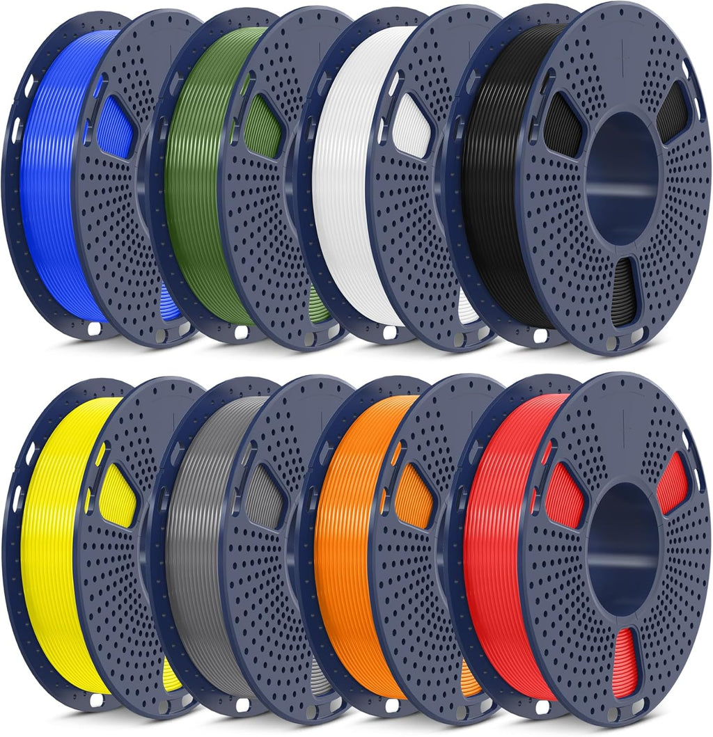 SUNLU PLA+2.0 3D Printer Filament, Multicolor Bundle, 8 Colors