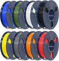 SUNLU PLA+2.0 3D Printer Filament, Multicolor Bundle, 8 Colors