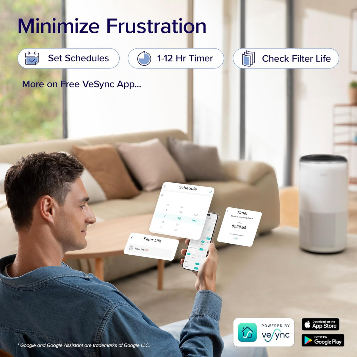 LEVOIT Smart Air Purifiers for Home Large Room Up to 1733 Ft² Core 400S-P