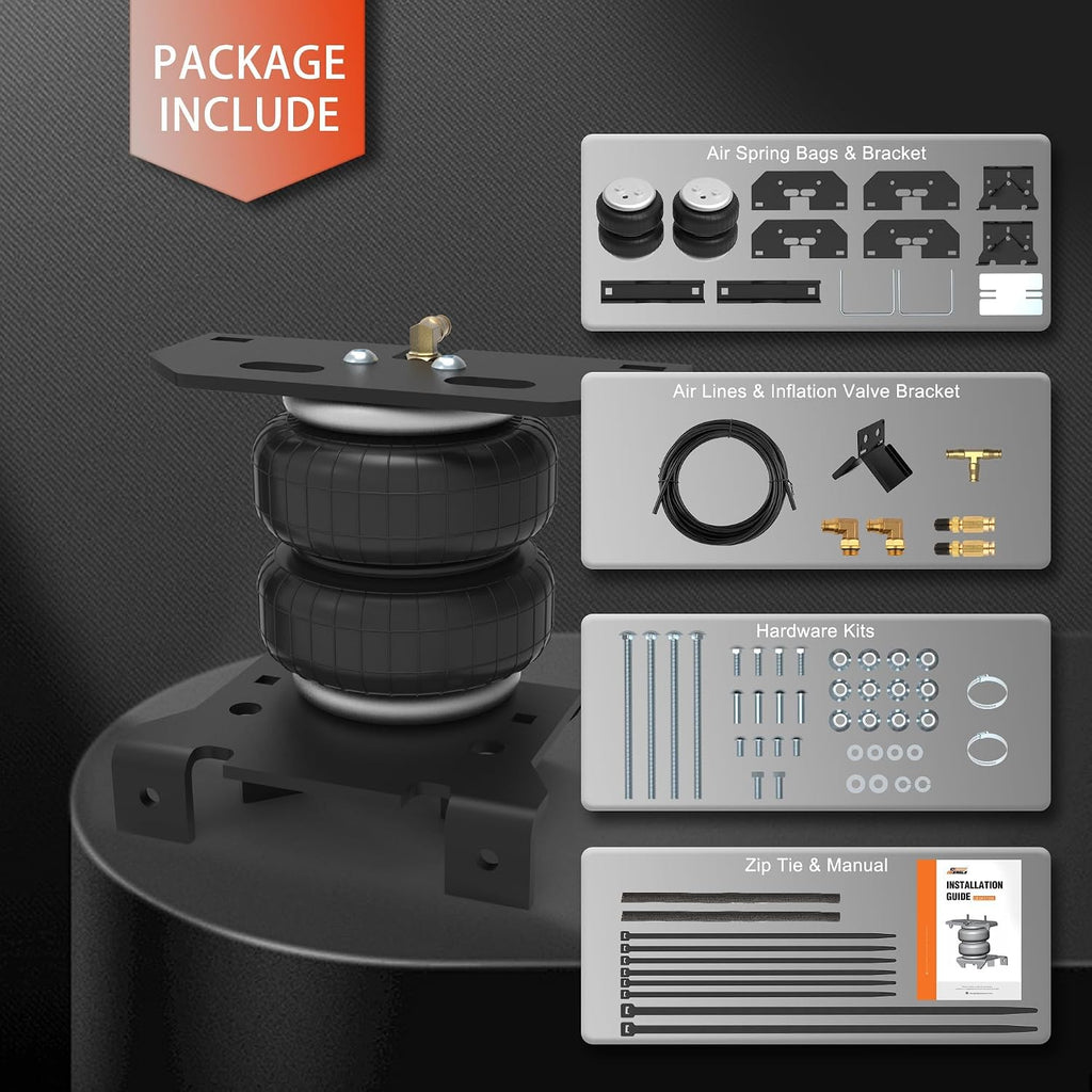 deeagle rear air bags suspension kit for dodge, package contents