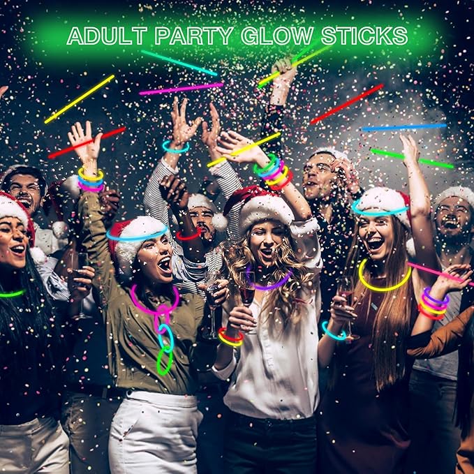 Ultra Bright Halloween Glow Sticks - 500PRO Party Pack with Connectors for Christmas, Neon Birthday and Holidays - Multicolor 8" Glow Sticks Necklaces Bulk