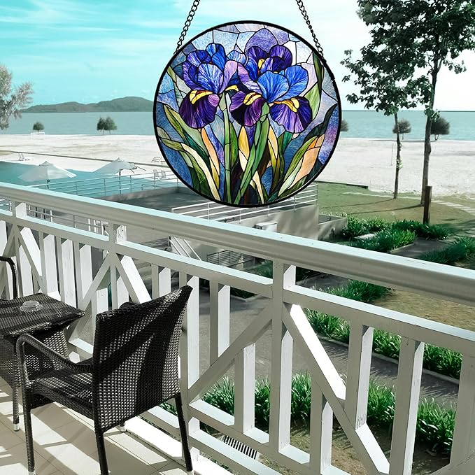 CRISGIF Stained Glass Window Hanging