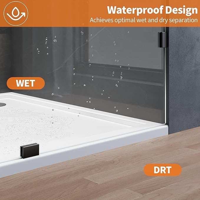 Shower Glass Panel, Frameless Walk in Shower Door