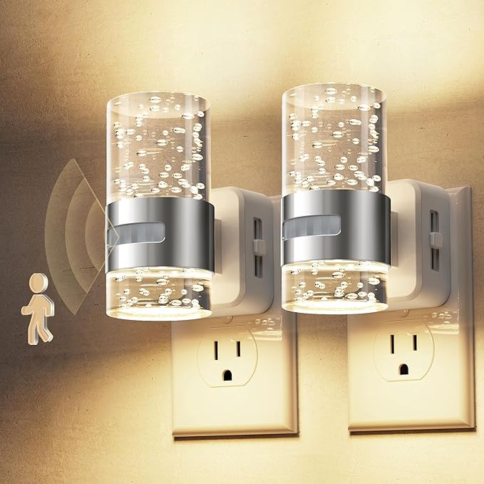 L LOHAS LED Motion Sensor Night Light, Dimmable Night Lights Plug into Wall