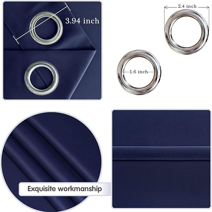 DWCN Blackout Curtains for Living Room, Room Darkening Thermal Insulated