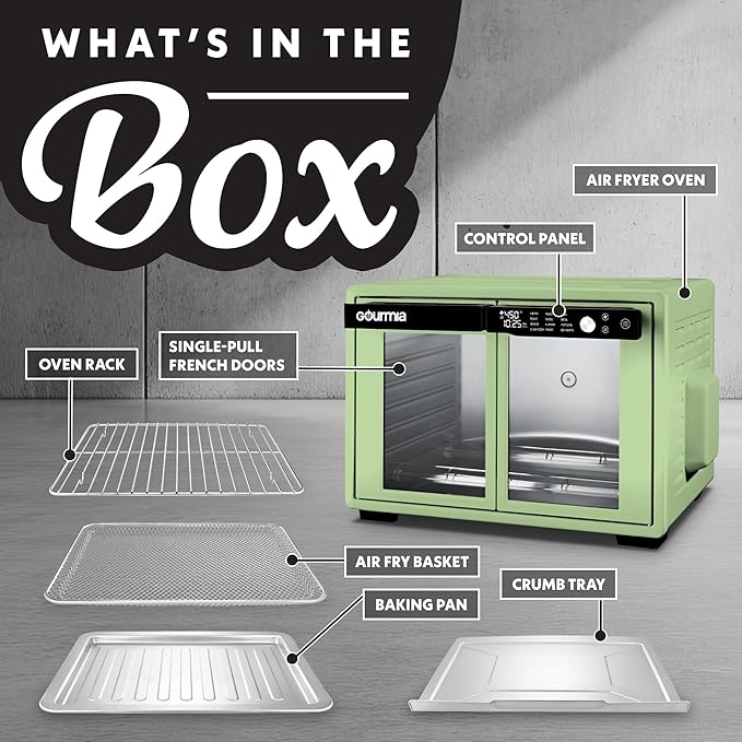 Gourmia French Door Air Fryer Oven - 37 Qt Large Capacity Convection Toaster