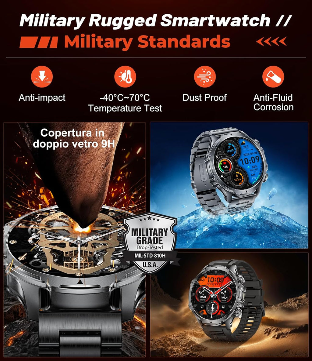 military smart watch for men, 1.85'' hd large, package contents