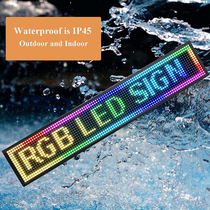 P6 Outdoor Full Color 40 x 18 inches Led Sign WIFI And USB Programmable Led Sign