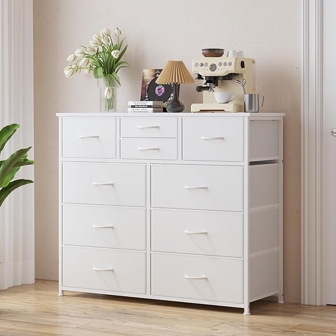 LUMTOK 10-Drawer Dresser, Fabric Storage Dressers Drawers