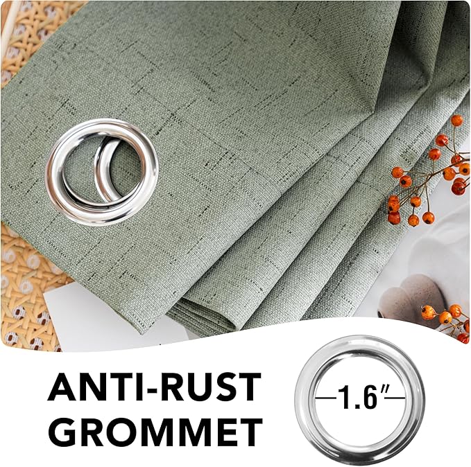 H.VERSAILTEX Linen Blackout Curtains Durable Thick Textured Linen Look 100%