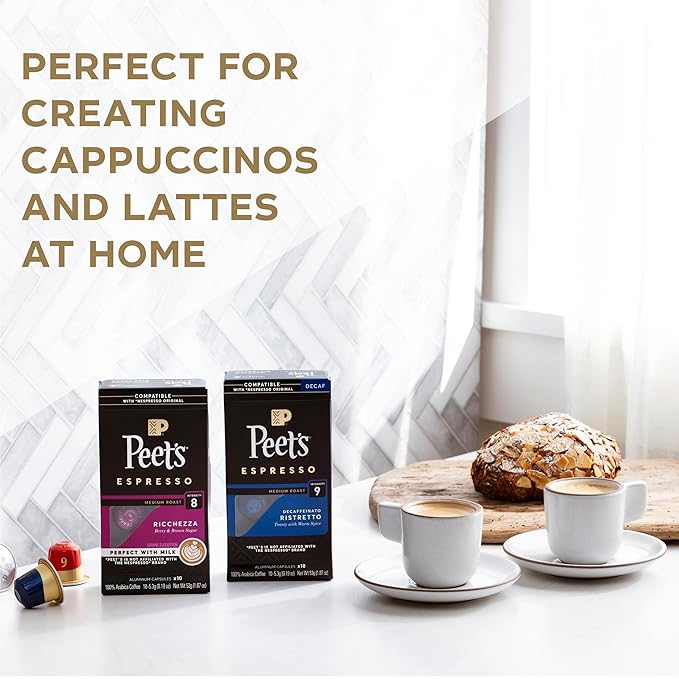 Peet's Coffee, Medium Roast Espresso Capsules, Compatible (100 Count)