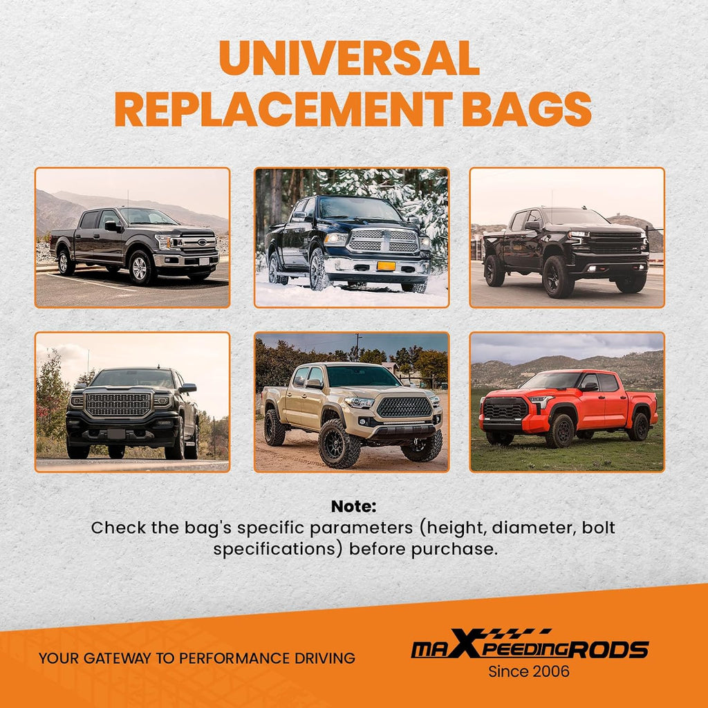 maxpeedingrods air suspension bags double bellow standard 2500, package contents