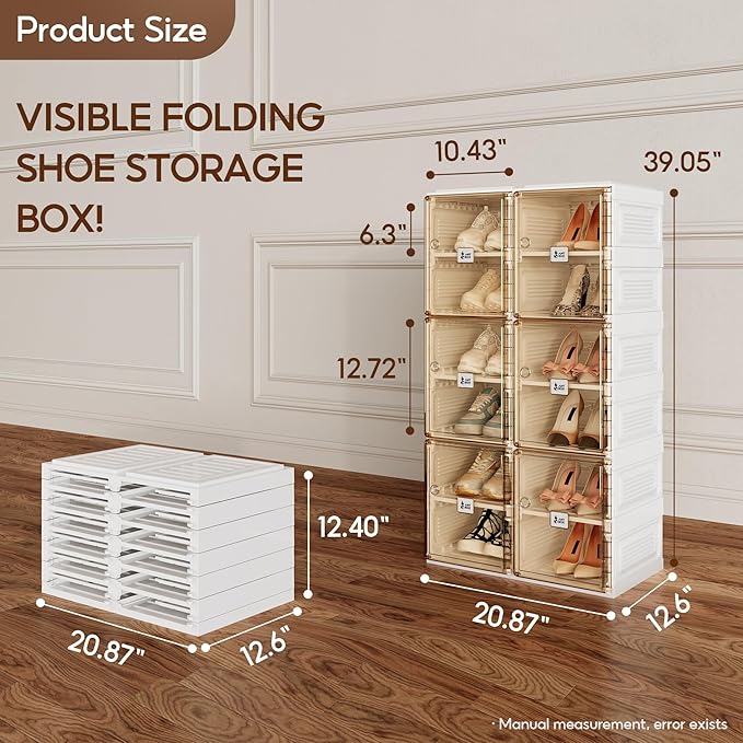 ANTBOX Shoe Organizer Storage Box, Portable Folding Shoe Rack