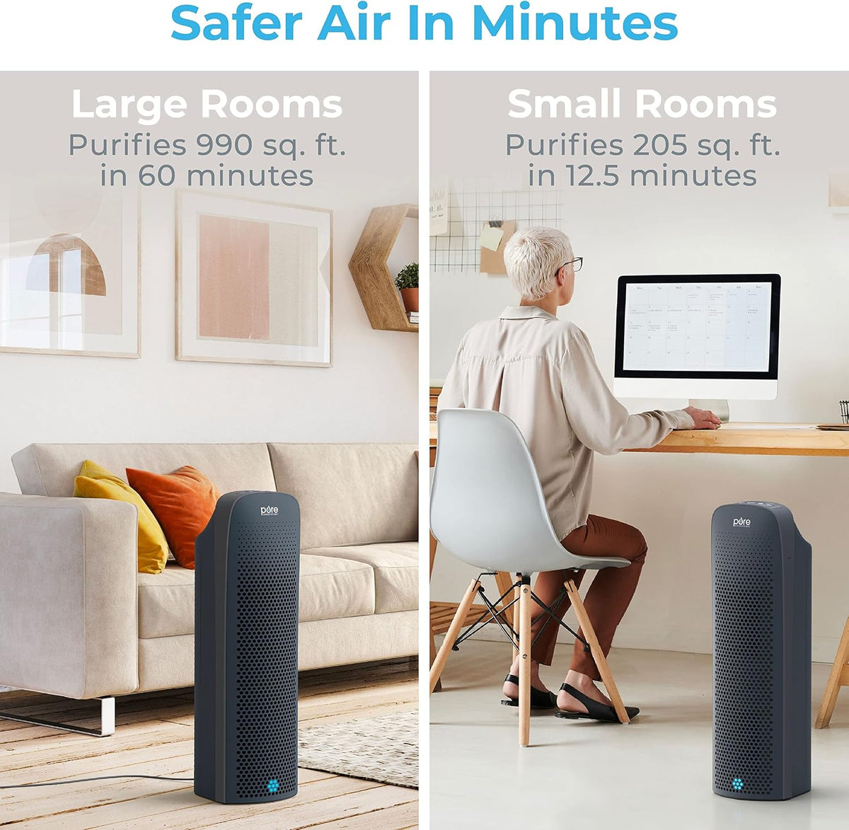 Pure Enrichment PureZone Elite 4-in-1 HEPA Air Purifier for Large Rooms