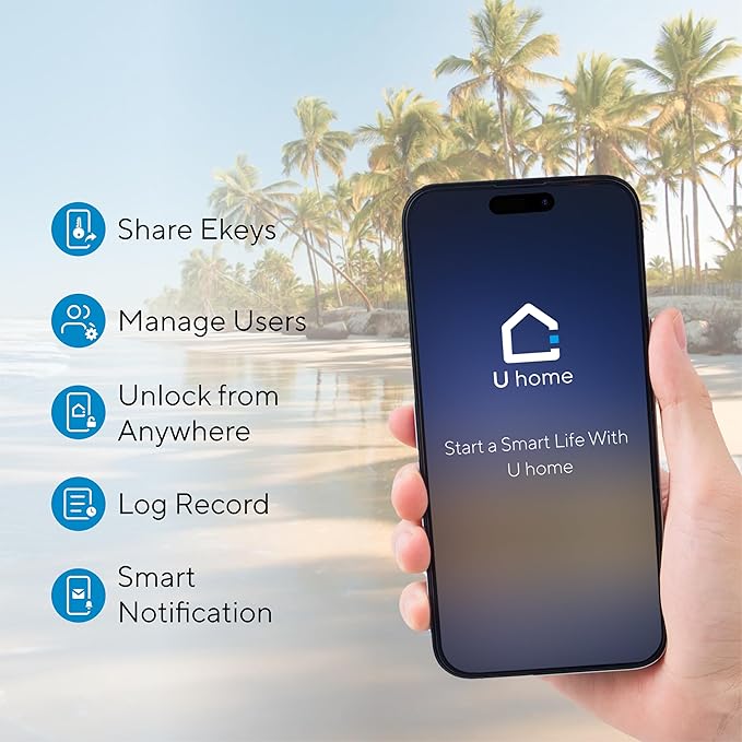 ULTRALOQ 2026 Upgrade Bolt Fingerprint Smart Lock in Black, Biometric Deadbolt