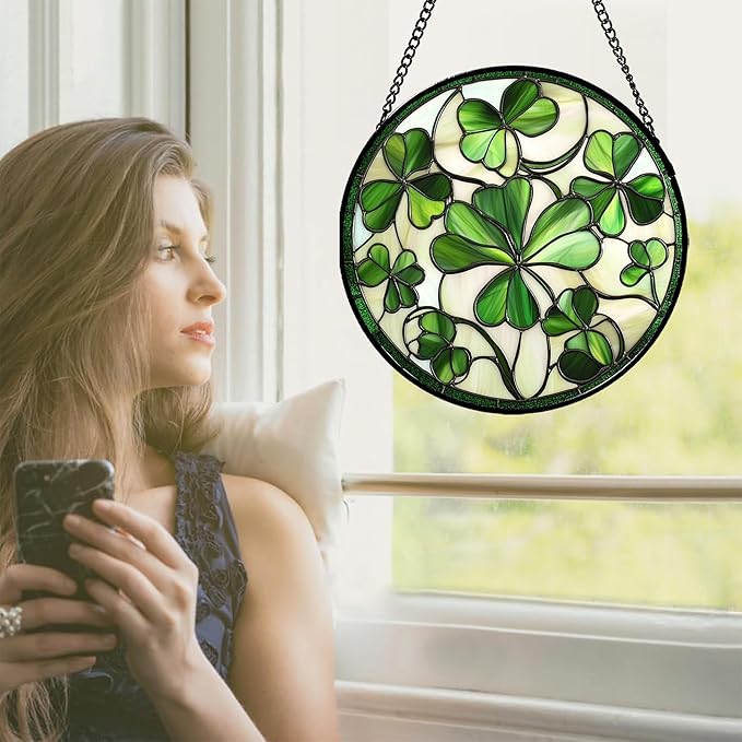 CRISGIF Stained Glass Window Hanging