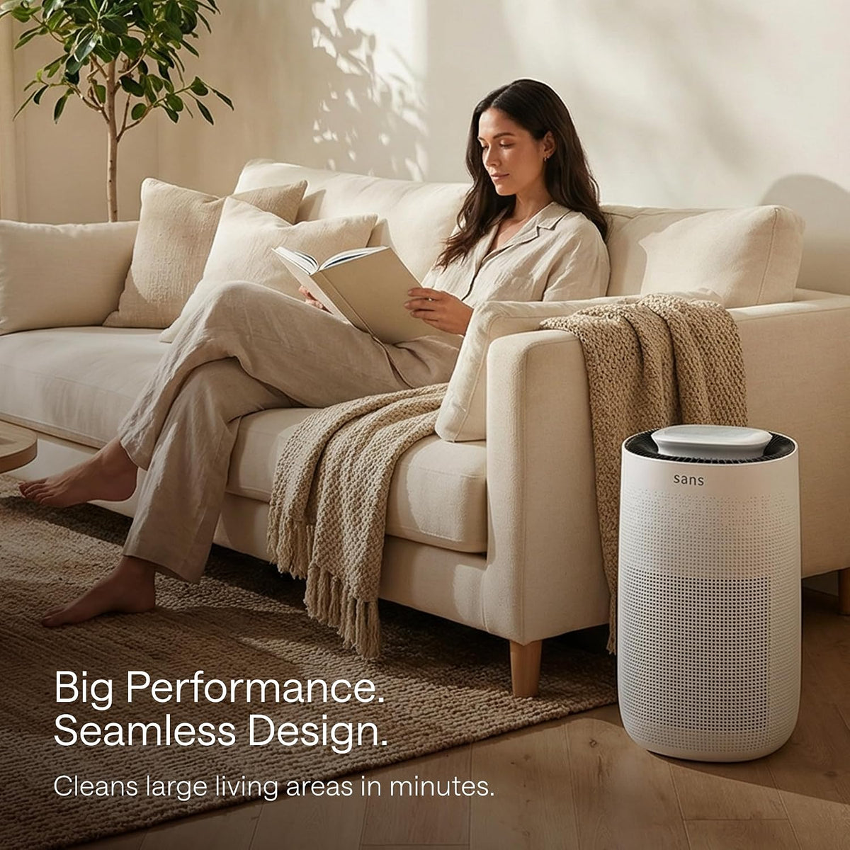Sans HEPA Air Purifier for Whole Home & Large Rooms, 1,854 Sq Ft - White