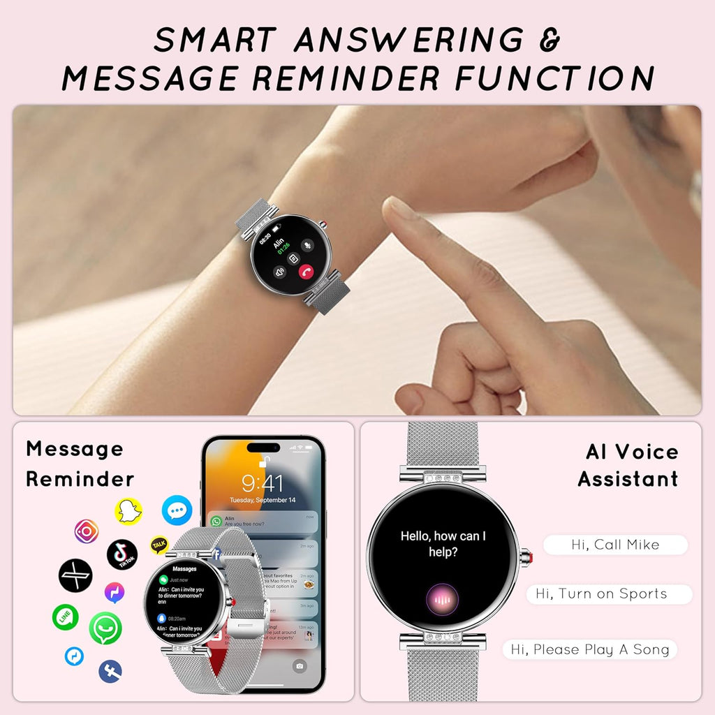 smart watch for women (3 bands) 1.19“ amoled, side view