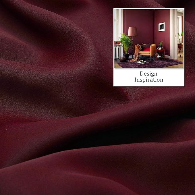 DUALIFE Burgundy Red Curtains for Bedroom Extra Long Drapes 120 Inches Long for (Set of 2)