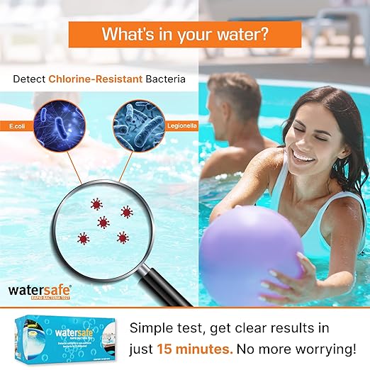 Pool and Spa Rapid Bacteria Test by Watersafe, Detects Down to 1 Bacteria/μL (Pack of 10)