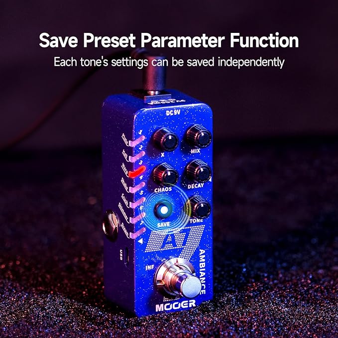 MOOER A7 Reverb Guitar Pedal Ambiance Versatile