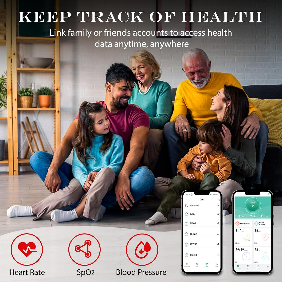 smart health ring fitness tracker for men women, package contents