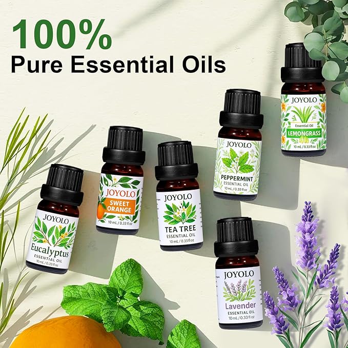 Essential Oil Diffuser & Essential Oils Set, Glass Aromatherapy Diffuser