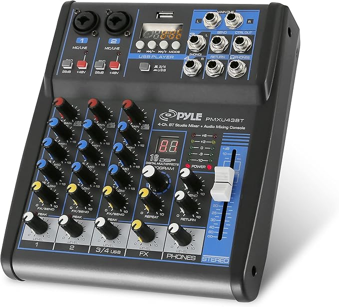 Pyle Professional 4 Channel Audio Mixer
