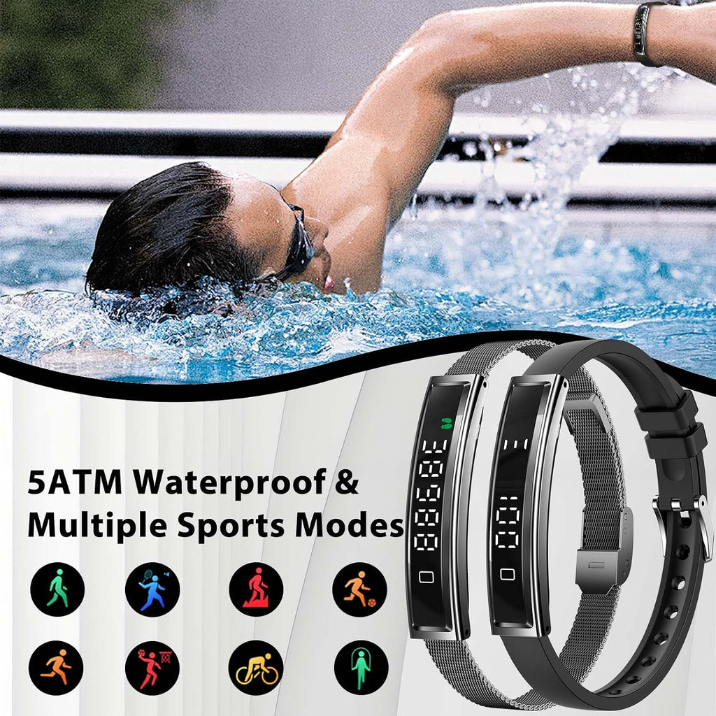 smart bracelet fitness health tracker for men women, close-up detail