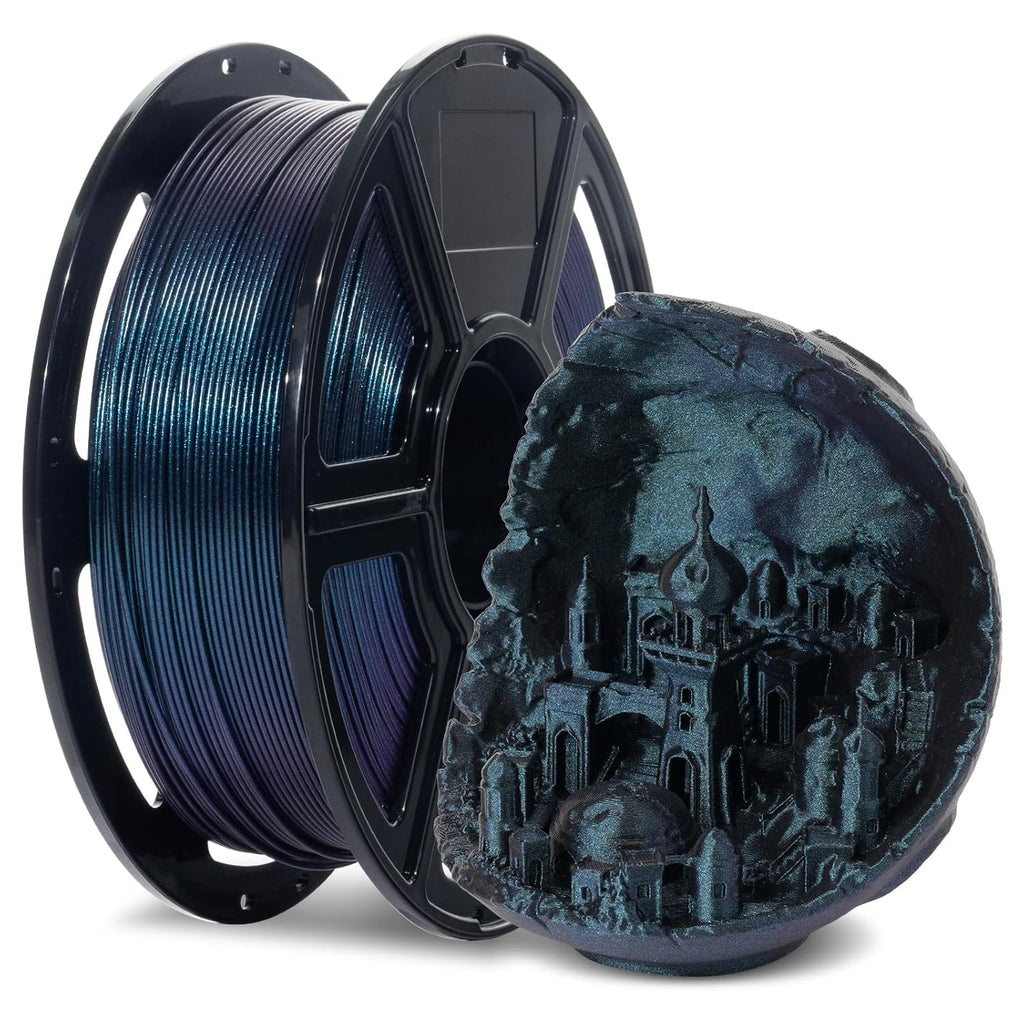 FLASHFORGE Rapid PLA Filament 1.75mm +/- 0.02mm Burnt Titanium, Max 500mm/s High Speed Printing, 3D Printer Filament 1kg(2.2lbs), Changing Colors with Light, Perfectly Hide The Layer Line