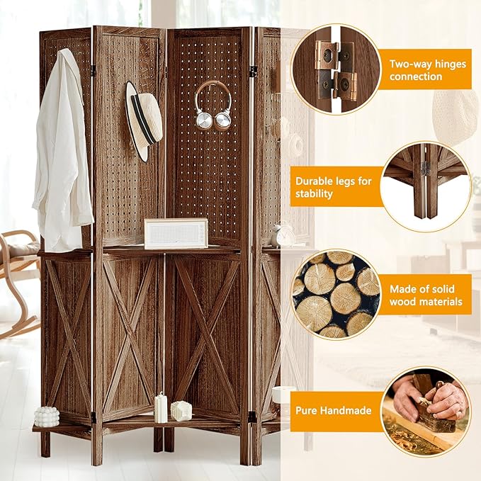 Aleesing 4 Panel Pegboard Display