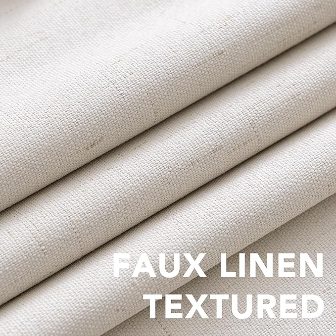 H.VERSAILTEX Primitive Linen Curtains 100% Blackout Curtain Drapes Burlap