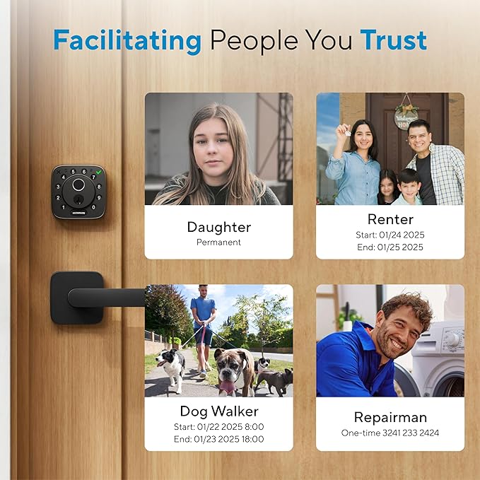 ULTRALOQ 2026 Upgrade Bolt Fingerprint Smart Lock in Black, Biometric Deadbolt