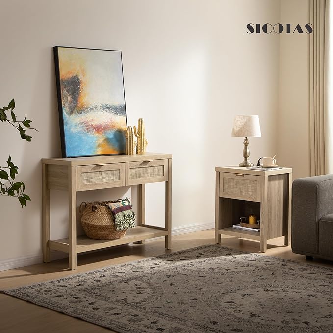 SICOTAS Night Stand with Charging Station