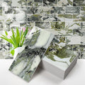 Vamos Tile 100-Piece Glossy Ice Green Peel and Stick Backsplash Tile, Stick on